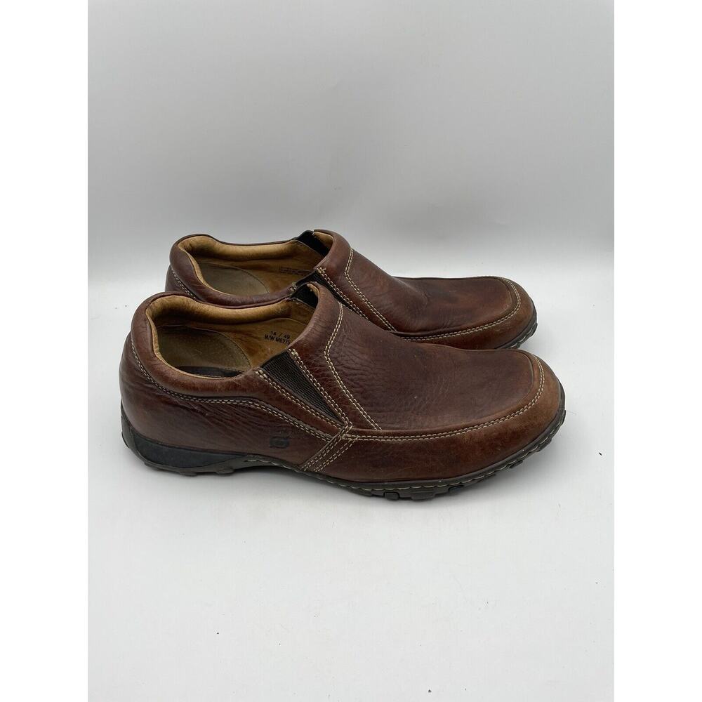 Born Mens Shoes Slip on Leather Brown Loafer Driving Size US 14 EU 49